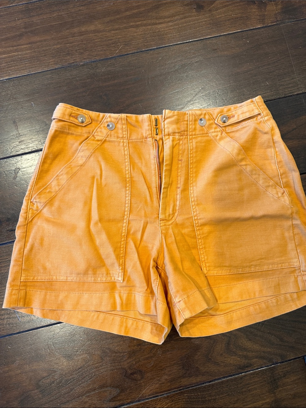 Anthropologie High-Rise Orange Pocket Shorts